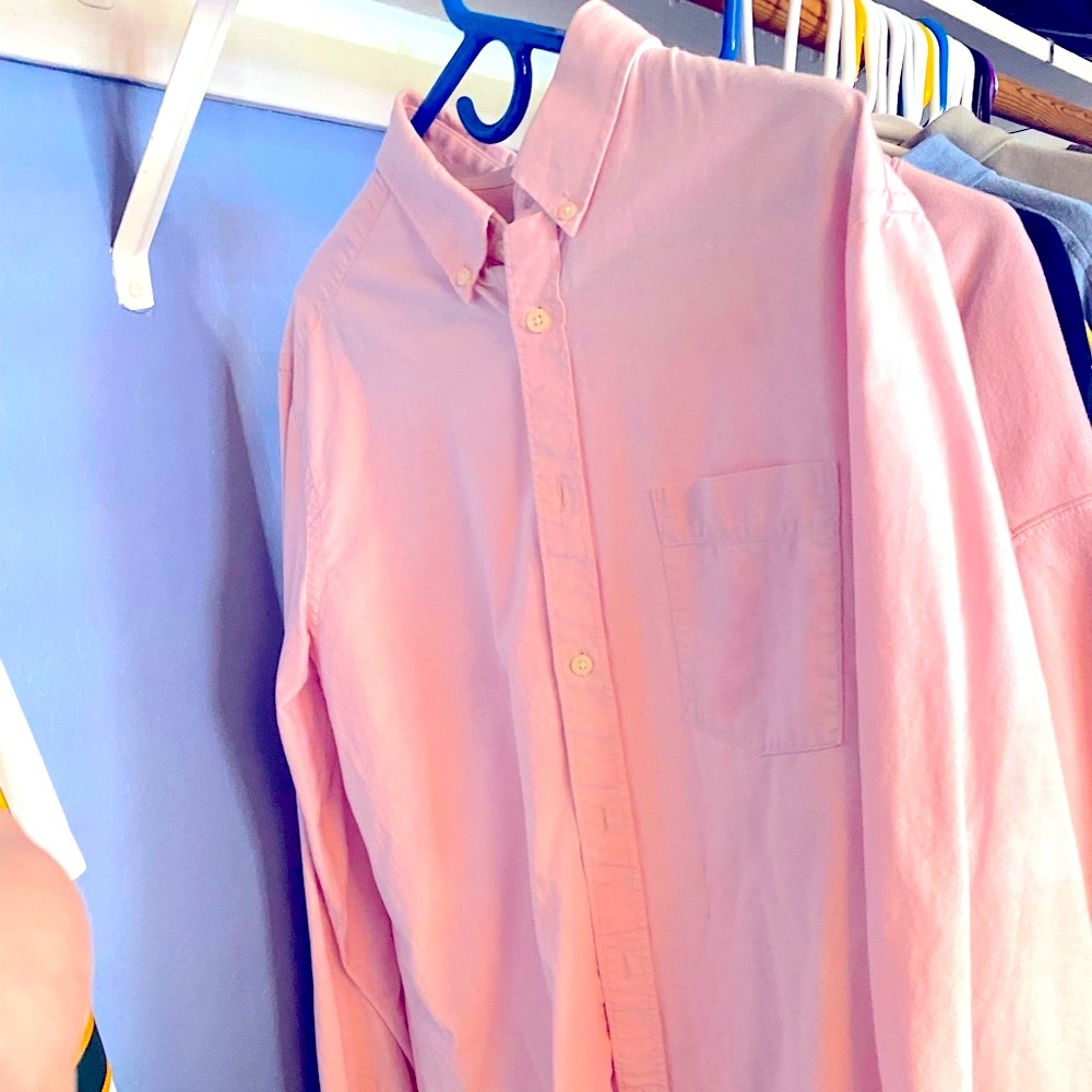 Pink button down men’s large long sleeve shirt